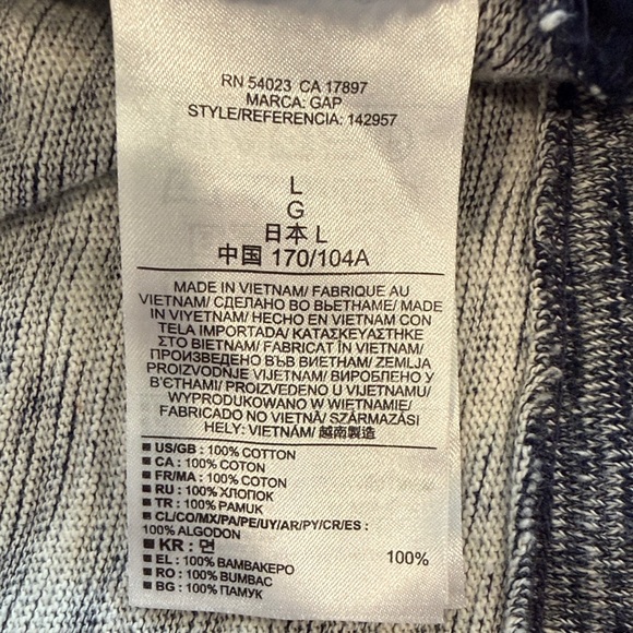 Gap Navy Marled Moto Jacket in Navy Uniform Size Large - Picture 10 of 12